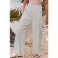 Azura Exchange High Waist Wide Leg Pants with Smocked Waistband