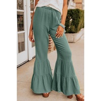 Azura Exchange Textured High Waist Ruffled Bell Bottom Pants