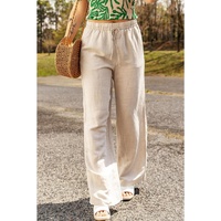 Azura Exchange Elastic Linen Drawstring Waist Pants