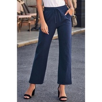 Azura Exchange Elastic Waist Drawstring Pants with Pockets