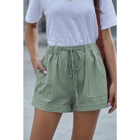 Azura Exchange Green Pocketed Tencel Shorts