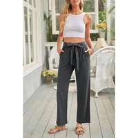 Azura Exchange Wide Leg Pants with Elastic Waist and Drawstring
