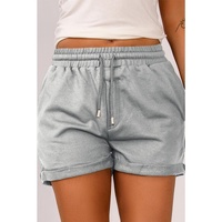 Azura Exchange Tie Waist Cuffed Lounge Shorts
