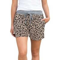 Azura Exchange Leopard Print Drawstring Waist Shorts