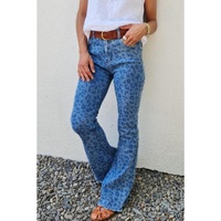 Azura Exchange Leopard Print High Waist Flare Jeans
