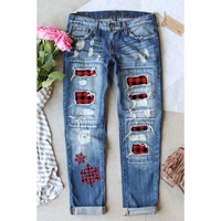 Azura Exchange Distressed Patchwork Jeans