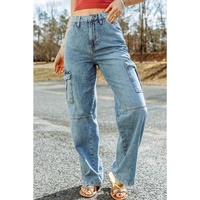 Azura Exchange Cargo-Inspired Wide Leg Jeans