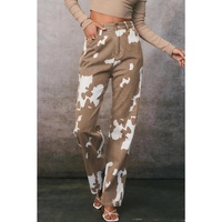 Azura Exchange Cow Spot Print Pocketed Jeans