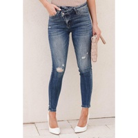 Azura Exchange Asymmetric Distressed Skinny Jeans