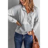 Azura Exchange Quilted Half Zipper Sweatshirt