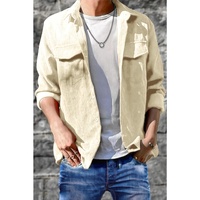 Azura Exchange Corduroy Flap Pocket Button Front Shirt