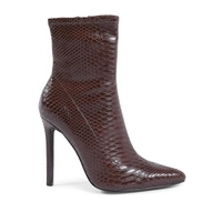 Synthetic Leather Ankle Boots with 11cm Heel