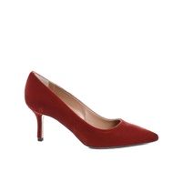 Velvet Block Heel Pump