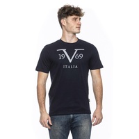 Blue Cotton T-Shirt by 19V69 Italia