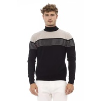 Alpha Studio Men's Black Viscose Sweater