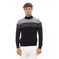 Alpha Studio Men's Black Viscose Sweater