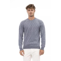 Alpha Studio Men's Light Blue Viscose Sweater