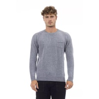 Alpha Studio Men's Light Blue Viscose Sweater