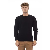 Alpha Studio Men's Black Viscose Sweater
