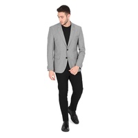 Hugo Boss Men's Grey Wool Blend Jacket in Grey