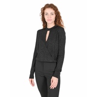 Hugo Boss Women's Black Wool Blend Metallic Sweater in Black