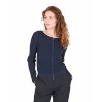 Hugo Boss Women's Blue Knit Sweater with Elastane Blend in Blue