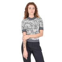 Hugo Boss Women's Multicolor Knit Sweater - Viscose-Polyester Blend in Multicolor