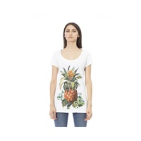Just Cavalli Women's White Cotton Tops & T-Shirt
