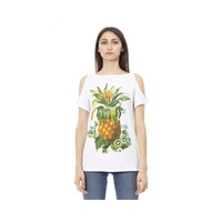 Just Cavalli Women's White Cotton Tops & T-Shirt