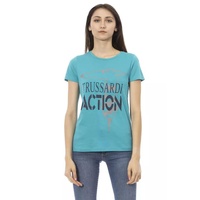 Trussardi Action Women's Light Blue Cotton Tops & T-Shirt