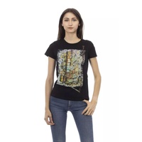 Trussardi Action Women's Black Cotton Tops & T-Shirt