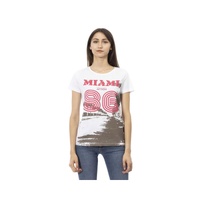 Trussardi Action Women's Chic White Short Sleeve Round Neck Tee