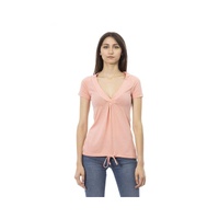 Trussardi Action Women's Elegant Pink Short Sleeve Tee with Chic Print