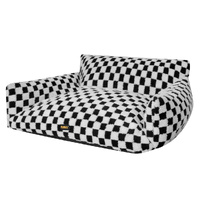 Pet Bed Plush Checkered Dog Bed Washable Cat Bed