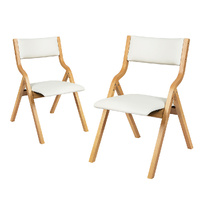 2x Dining Chairs Foldable PU