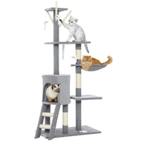 CARLA HOME 134cm Cat Tree for Indoor Cats with Hammock, Plush Perch & Sisal Scratching Posts for Kittens & Adult Cats Cat Trees Range 2