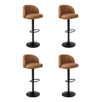 4x Bar Stool Swivel Gas Lift PU Leather