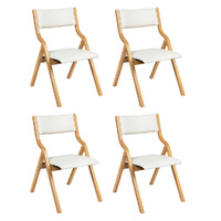 4x Dining Chairs Foldable PU
