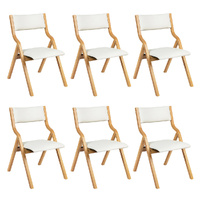 6x Dining Chairs Foldable PU
