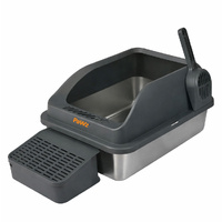 Stainless Steel Cat Litter Box Big Cats Kitten High Sided Easy Clean