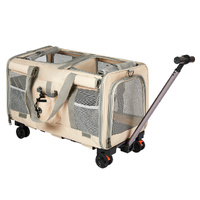 Pet Carrier 4 Wheel Portable Rolling Foldable
