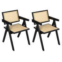 2x Wicker Armchair Dining Chair