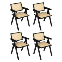 4x Wicker Armchair Dining Chair