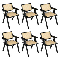 6x Wicker Armchair Dining Chair