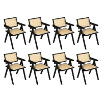 8x Wicker Armchair Dining Chair