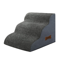 3 Steps Pet Stairs Dog Ramp High Density Foam Grey