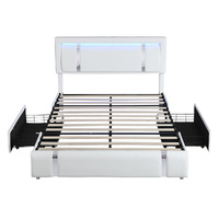 Bed Frame with Adjustable Headboard