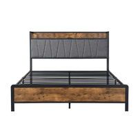 Bed Frame Tufted Headboard Usb Charge