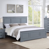 Bedroom Suite in Solid Wood & MDF Size Grey Colour Bed, Bedside Table & Tallboy 4 Pieces