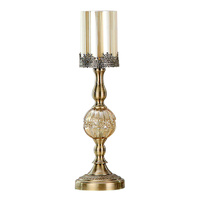Glass Candle Holder Candle Stand Glass Metal with Candle Candle Holders